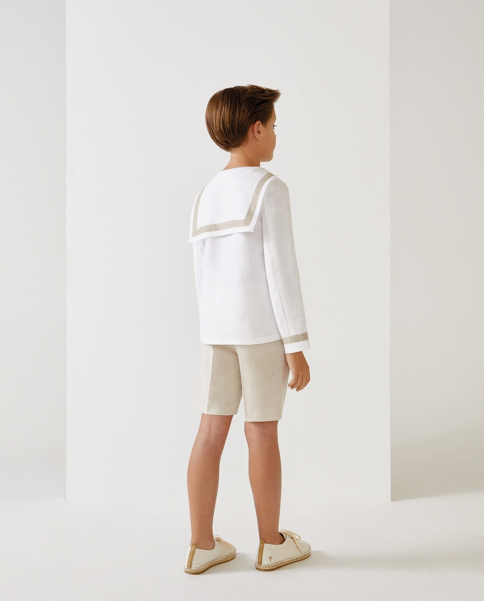 Fato Tipo Marinheiro com Bermudas Ciro Natural-6