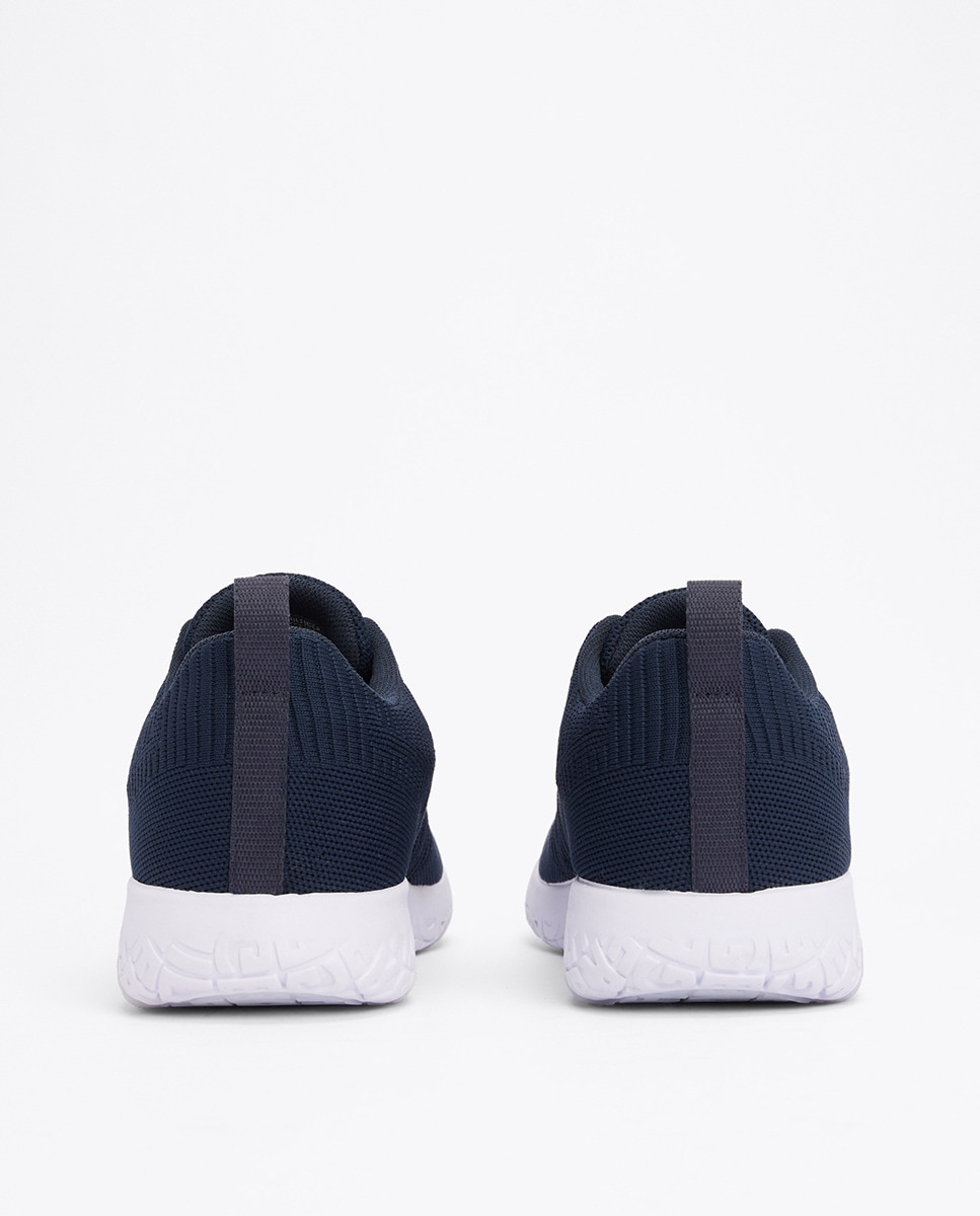 Sapatilhas Desportivas Estilo Running de Malha com Logótipo Azul-3