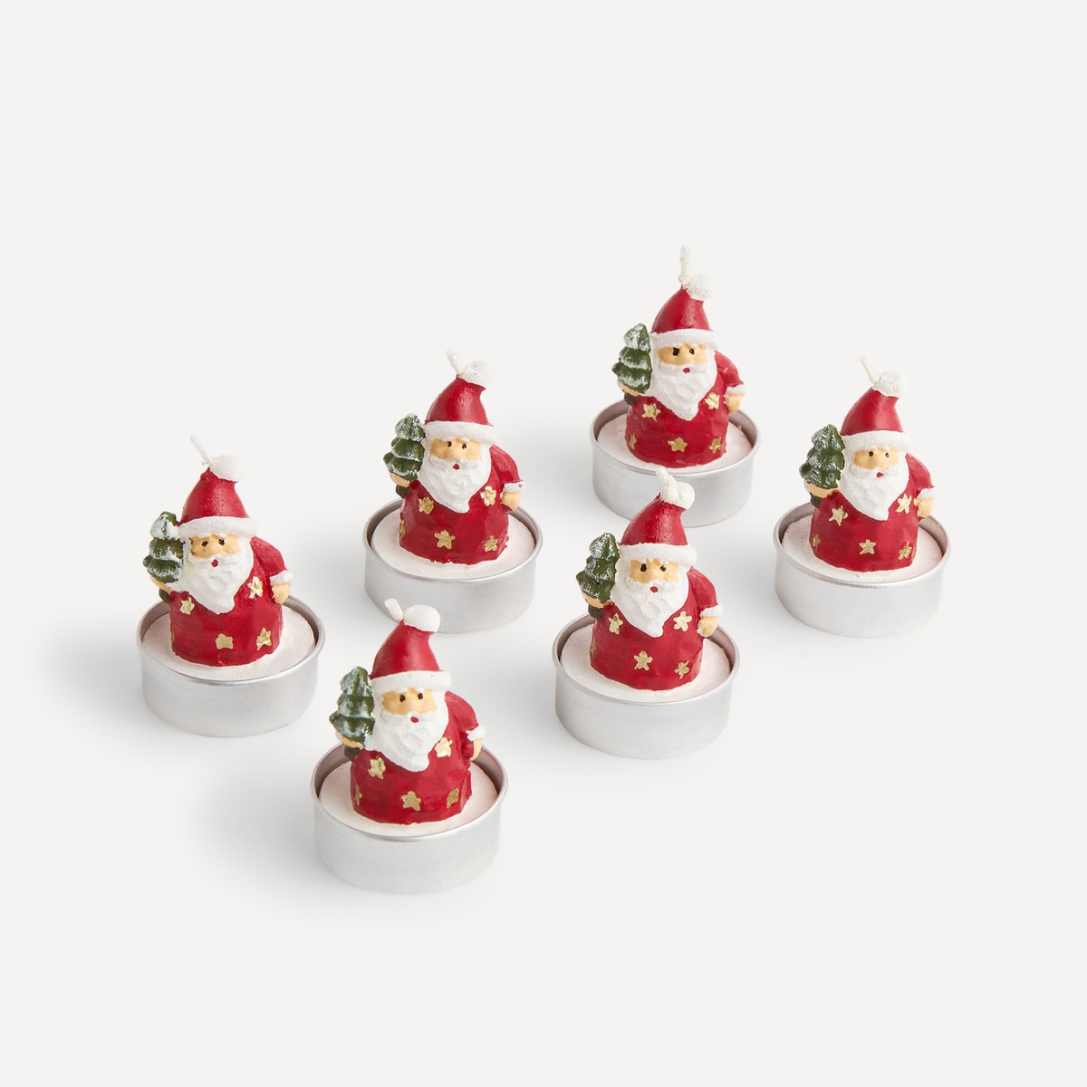 Set de 6 velas tealight Papá Noel Navidad El Corte Inglés Multicolor-1