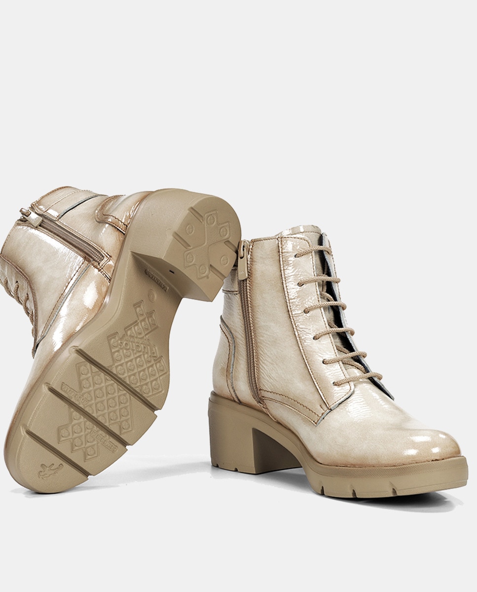 Botins em Pele com Fecho de Correr Natural-7