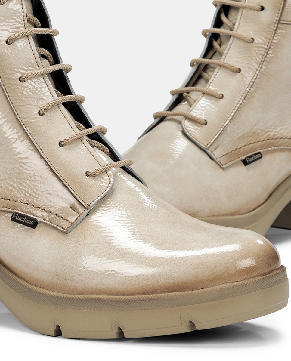 Botins em Pele com Fecho de Correr Natural-5