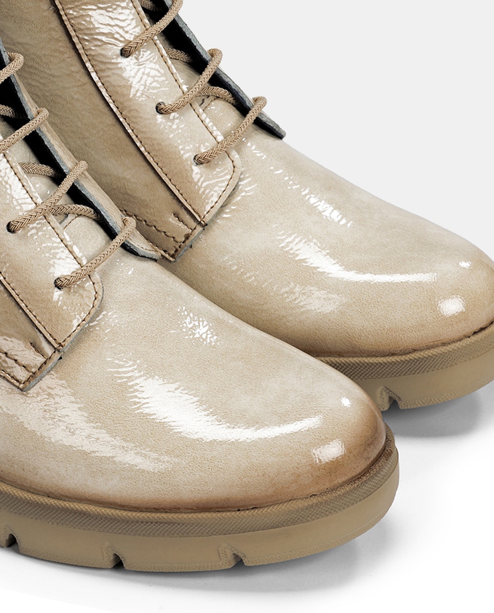 Botins em Pele com Fecho de Correr Natural-4