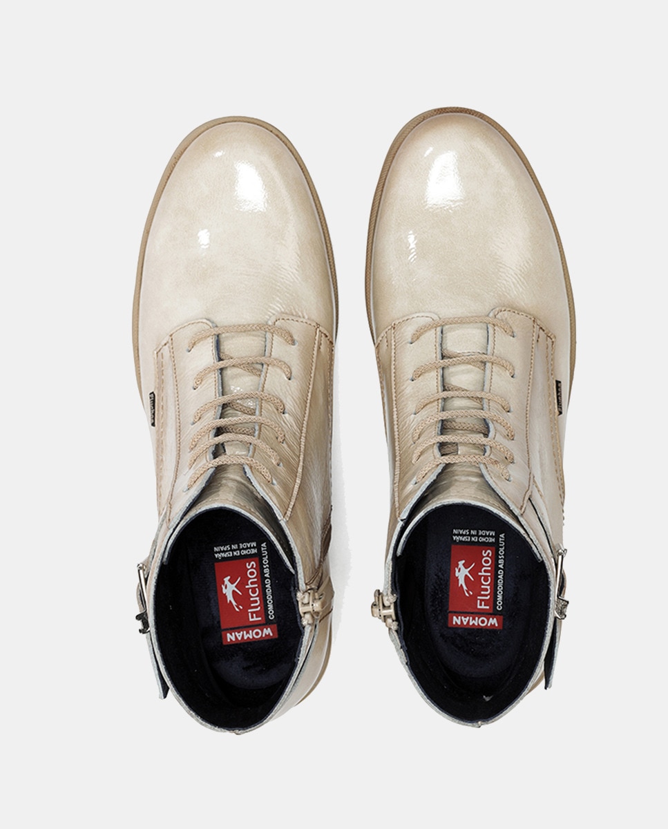 Botins em Pele com Fecho de Correr Natural-3