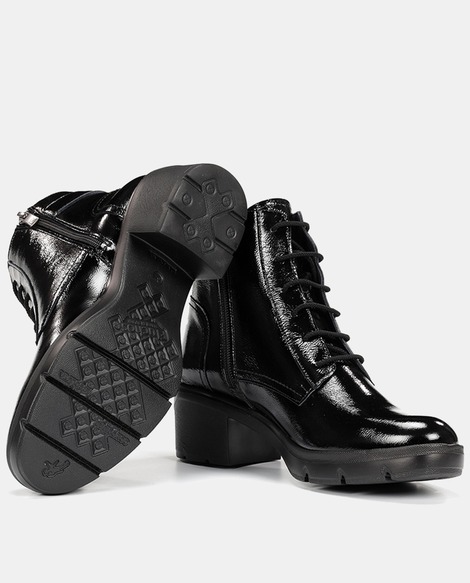 Botins em Pele com Fecho de Correr Preto-7