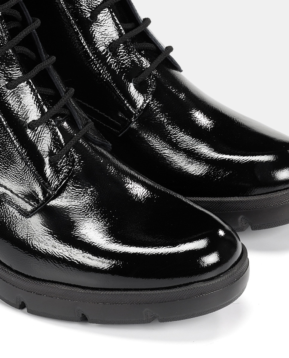 Botins em Pele com Fecho de Correr Preto-4