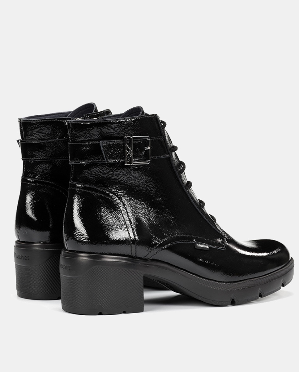 Botins em Pele com Fecho de Correr Preto-2