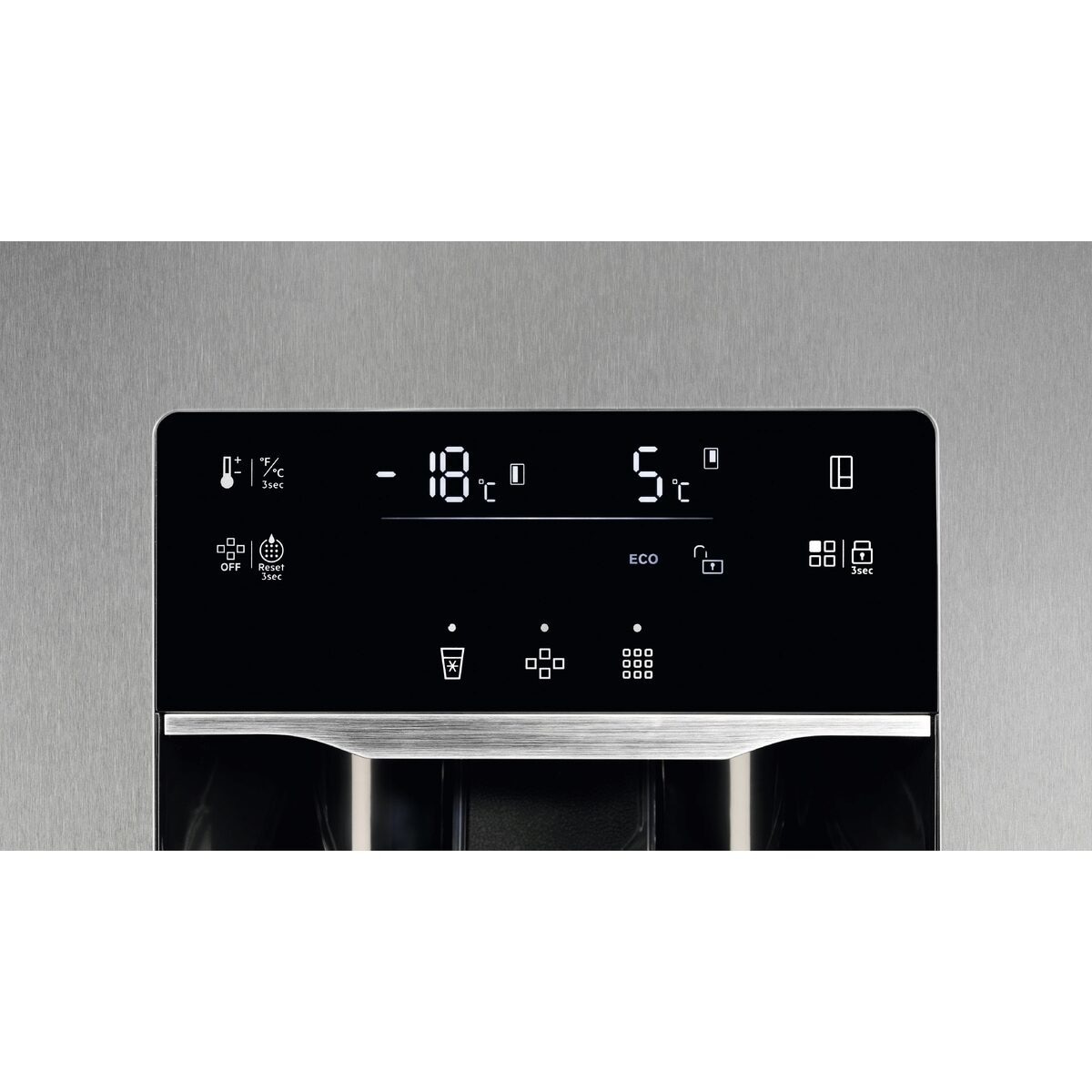 Frigorífico Americano AEG Série 9000 ORX9V351DU No Frost, Side-by-Side, Dispensador Àgua e Gielo e de 177 cm - Silver e Porta Look Inox Inox-3