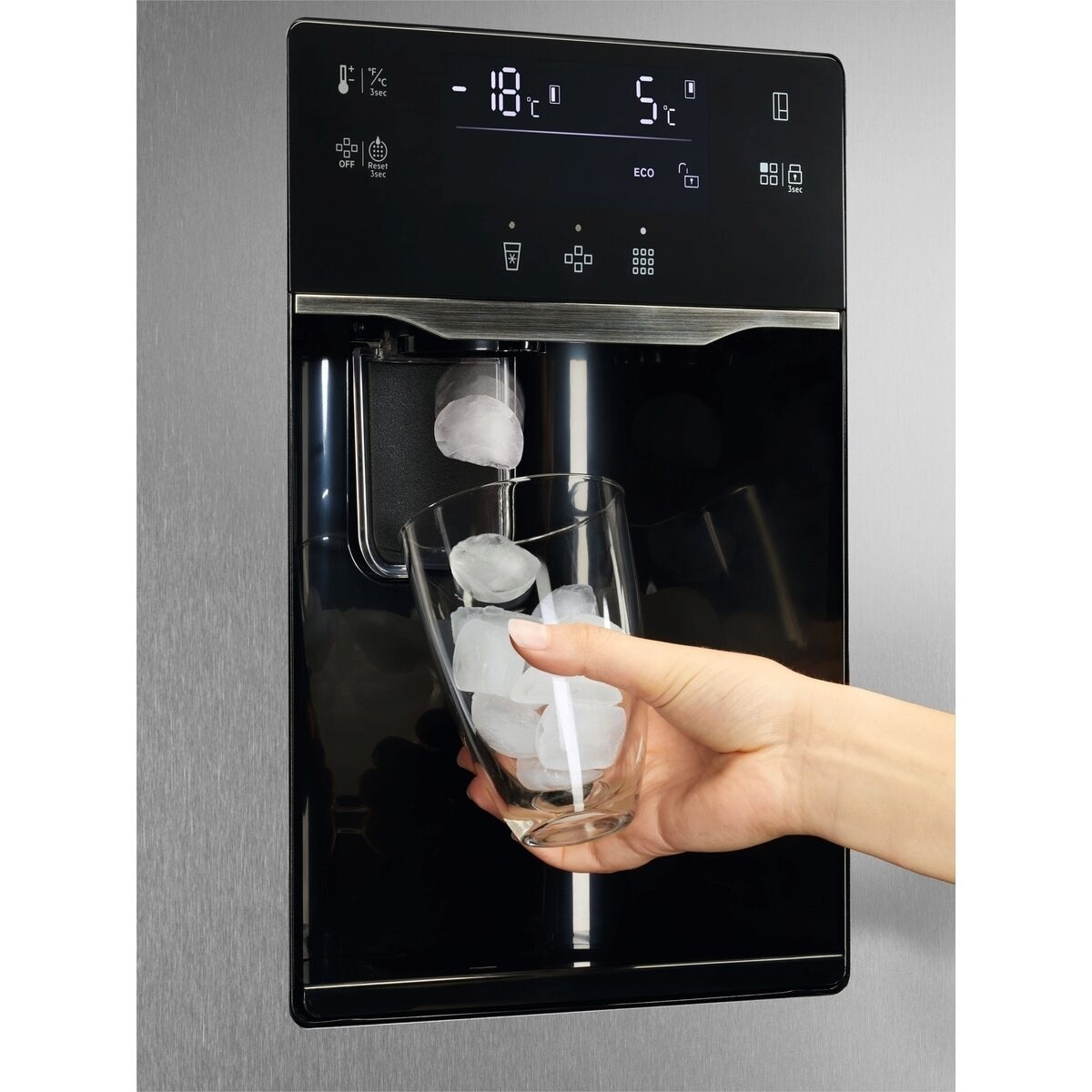 Frigorífico Americano AEG Série 9000 ORX9V351DU No Frost, Side-by-Side, Dispensador Àgua e Gielo e de 177 cm - Silver e Porta Look Inox Inox-5