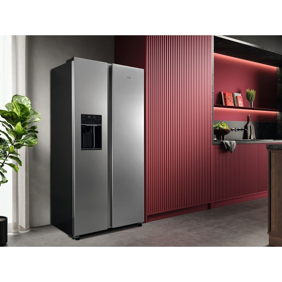 Frigorífico Americano AEG Série 9000 ORX9V351DU No Frost, Side-by-Side, Dispensador Àgua e Gielo e de 177 cm - Silver e Porta Look Inox Inox-7