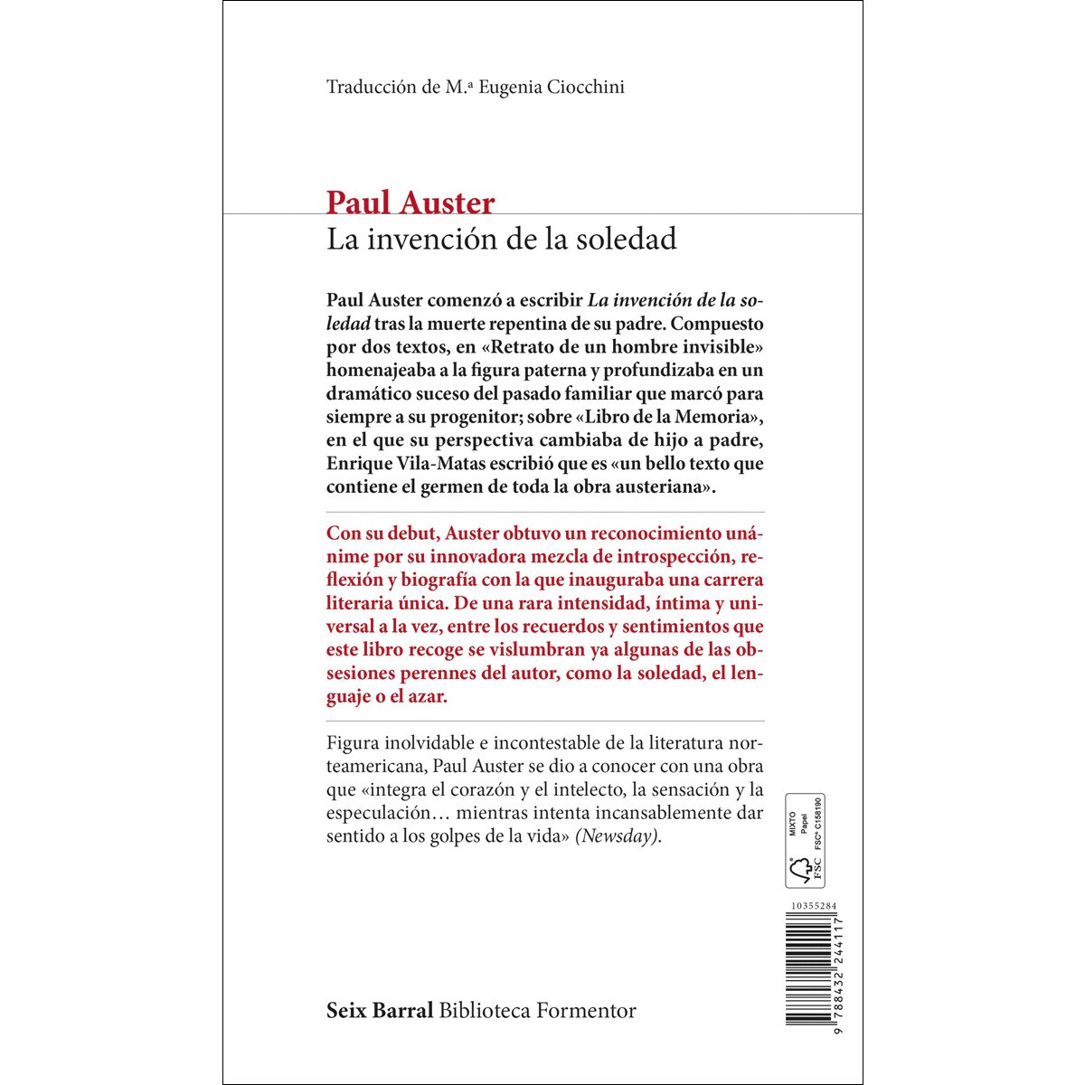 La invención de la soledad (Capa mole com abas) 2