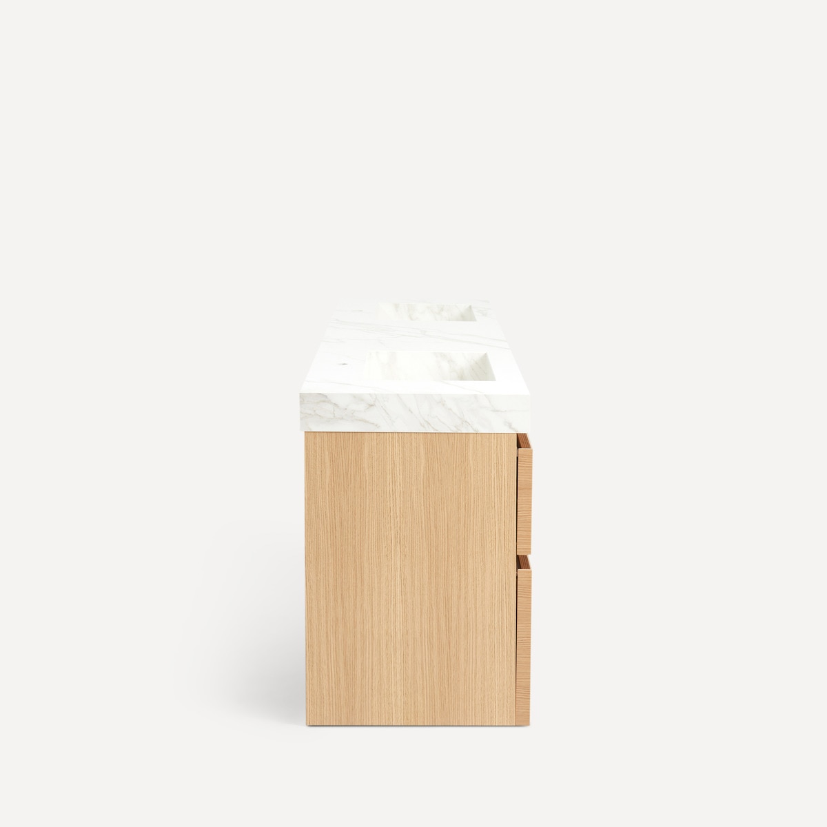 Móvel de Casa de Banho Duplo com 6 Gavetas e 2 Lavatórios Leo Carvalho-3