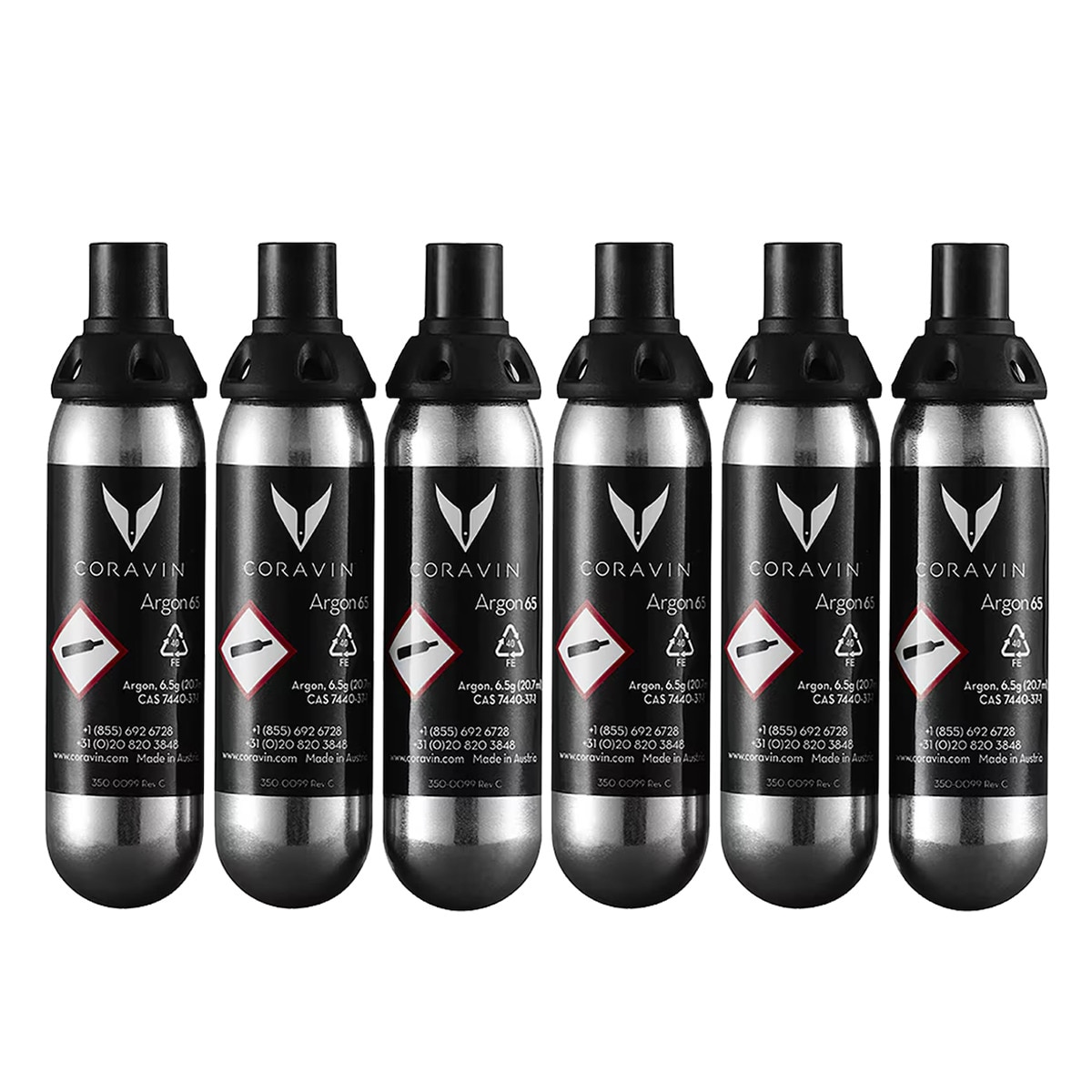 Conjunto de 6 Cápsulas de Árgon para Vinho Preto-1