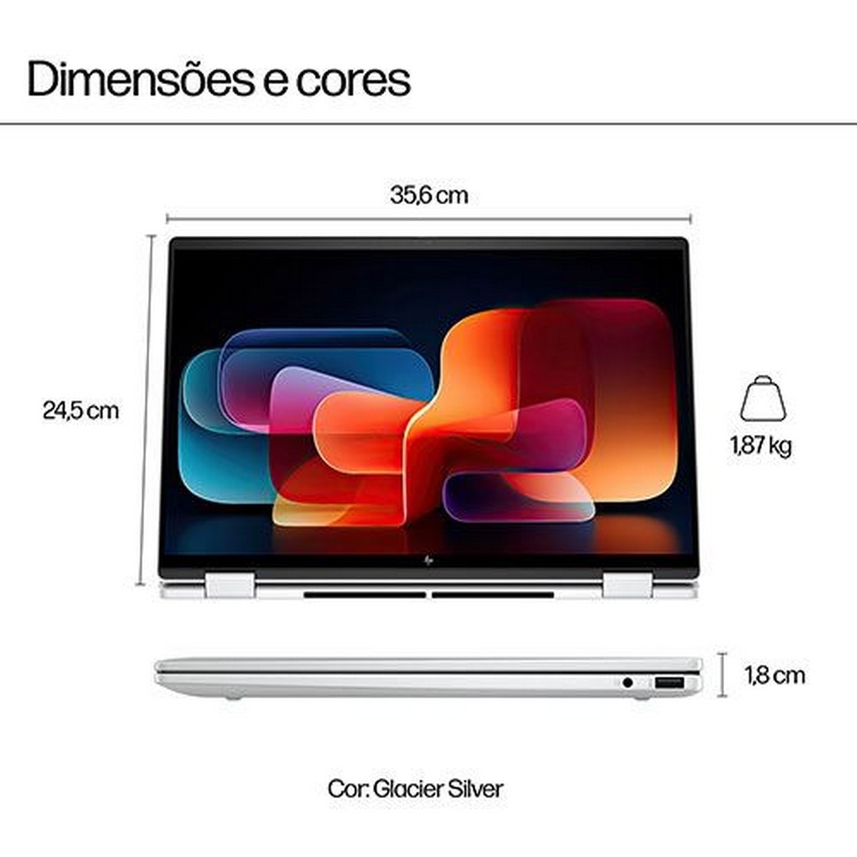 Computador Portátil HP Envy X360 16-ac0002np, 16'', Core Ultra 7 155U, RAM 16GB, 1TB SSD 3
