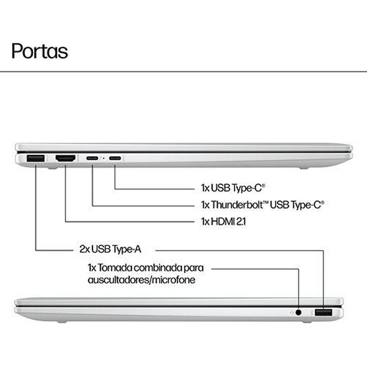 Computador Portátil HP Envy X360 16-ac0002np, 16'', Core Ultra 7 155U, RAM 16GB, 1TB SSD 2