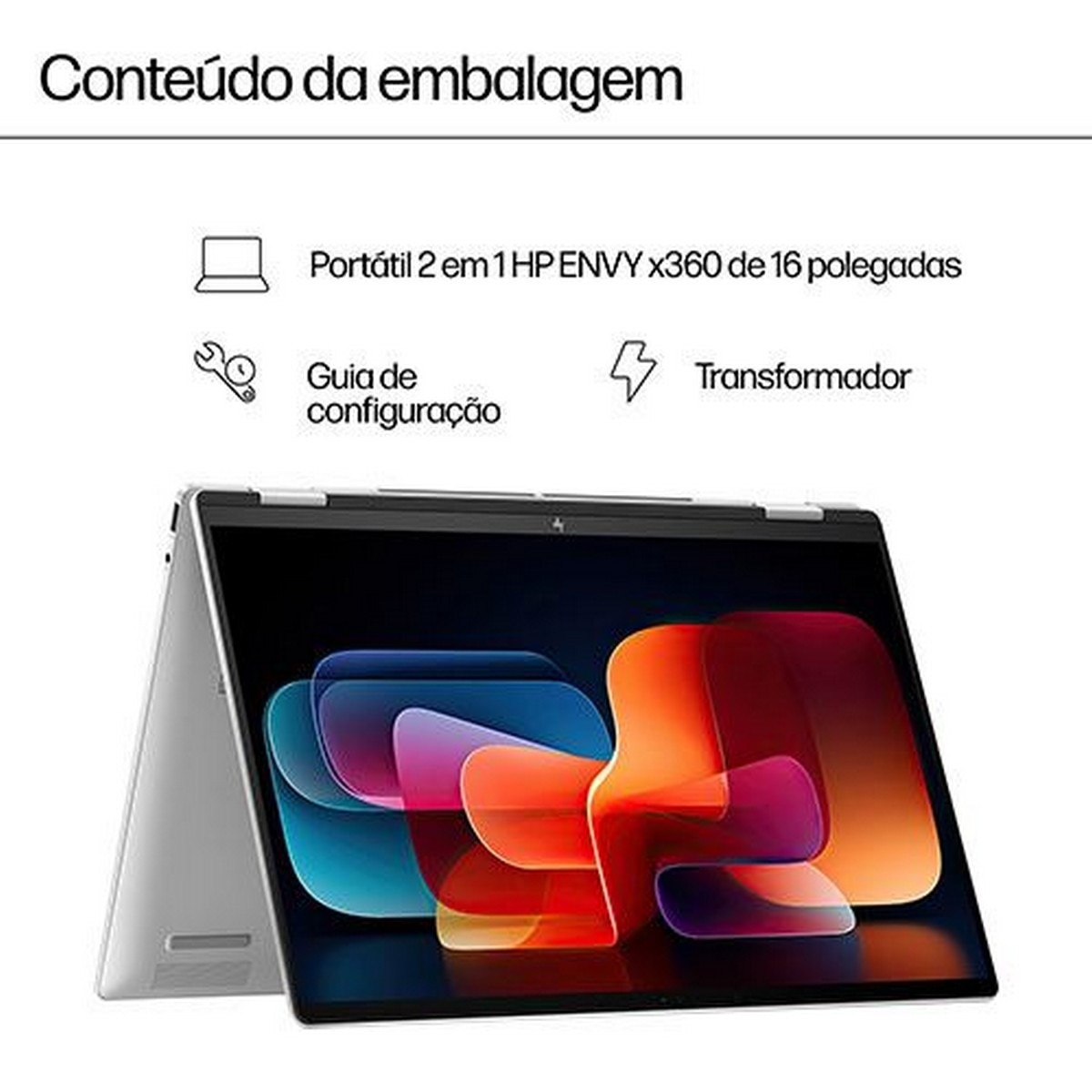 Computador Portátil HP Envy X360 16-ac0002np, 16'', Core Ultra 7 155U, RAM 16GB, 1TB SSD 12