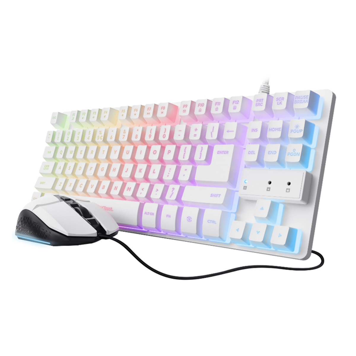 Pack Gaming Trust GXT798 teclado + ratón, blanco Blanco / Negro-1