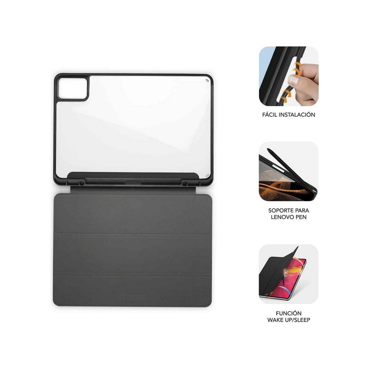Capa Subblim Clear Shock Case Lenovo Tab M11 - Preto Preto-4