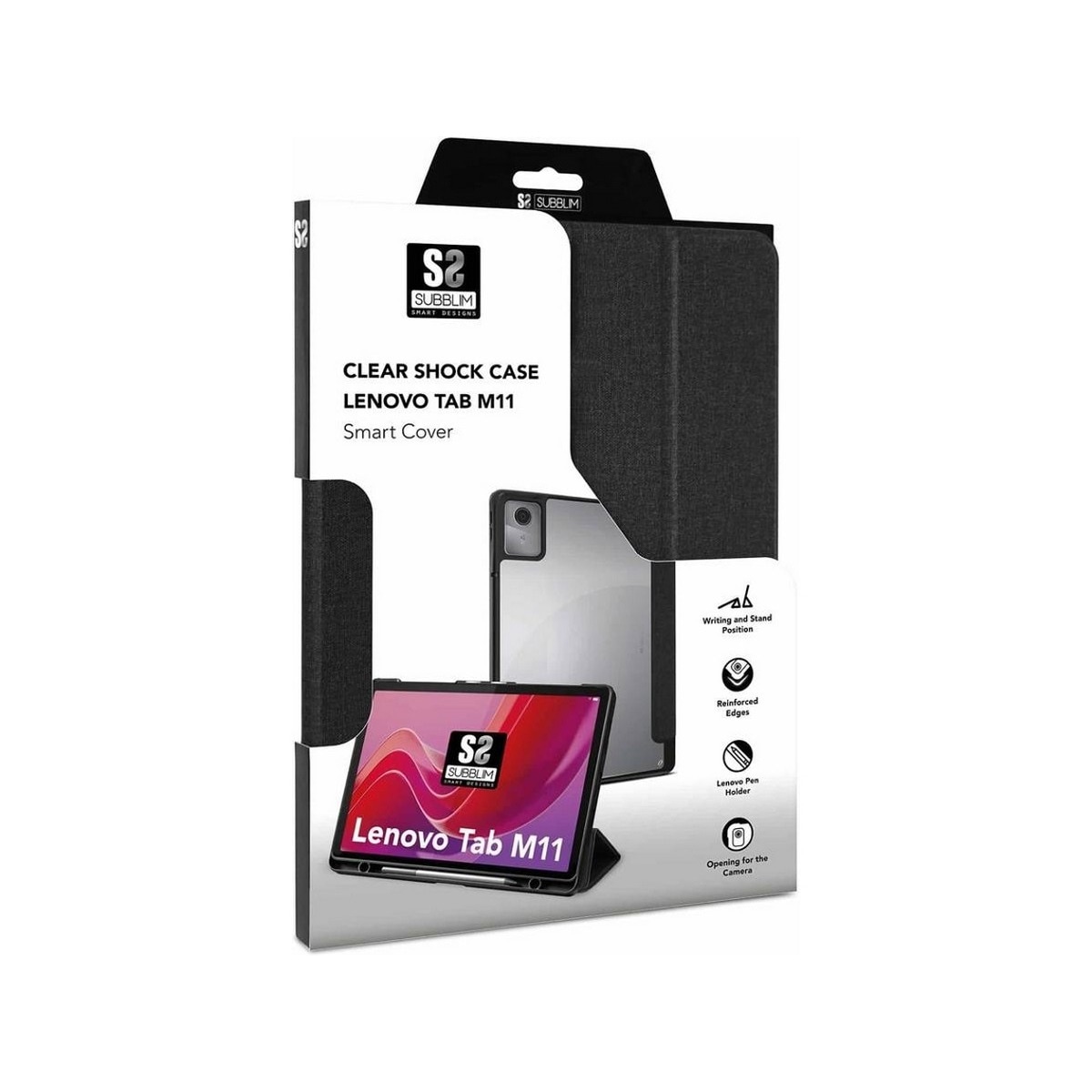 Capa Subblim Clear Shock Case Lenovo Tab M11 - Preto Preto-2