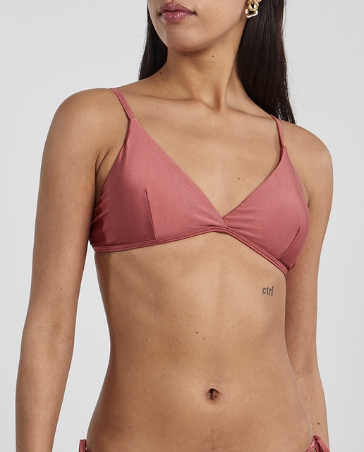 Imagen 0 de Top bikini con tirantes ajustables efecto lúrex