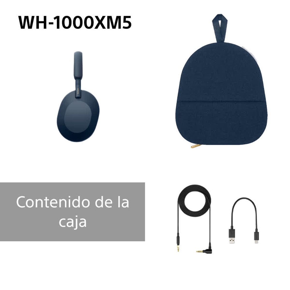 Sony WH-1000XM5 Bluetooth Auriculares de diadema Cancelación de ruido, 30 horas de batería, micrófono, para iOS, Android y PC Azul Medianoche-11