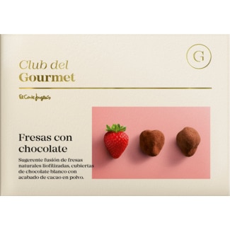 Morangos cobertos com Chocolate Branco e Cacau embalagem 150 g - Club Del Gourmet