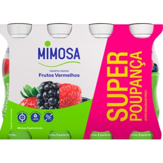 Iogurte Liquido Frutos Vermelhos Pack 8 embalagem 151 ml - Mimosa