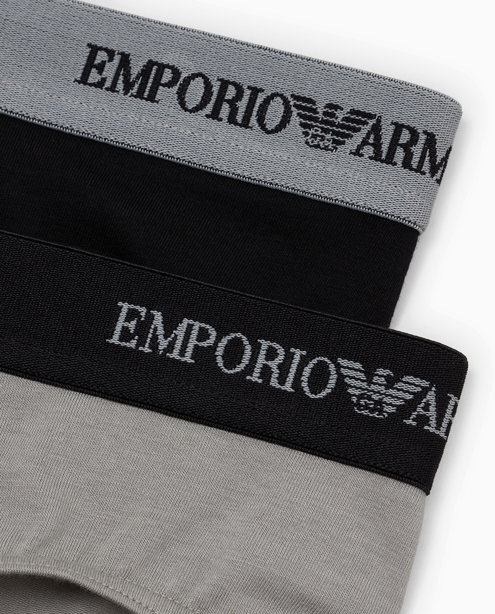 Pack de 2 slips de malha de homem Emporio Armani de várias cores Estampado-6