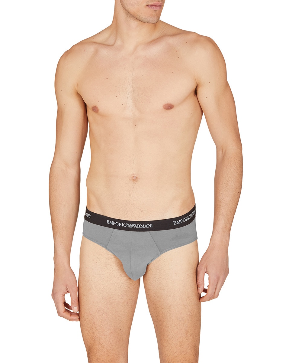 Pack de 2 slips de malha de homem Emporio Armani de várias cores Estampado-4