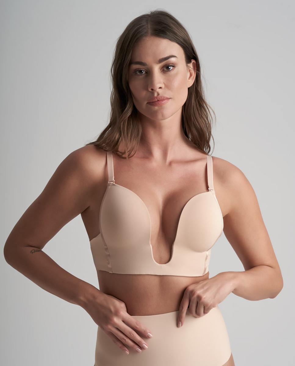 Soutien de Decote Profundo Ultra Plunge Bra Bege-1