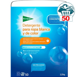 detergente polvo para ropa blanca y de color con oxígeno activo maleta 50 cacitos - El Corte Ingles