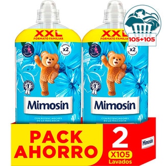 suavizante concentrado extra fragancia Azul Vita pack 2 botellas 105 dosis - Mimosin