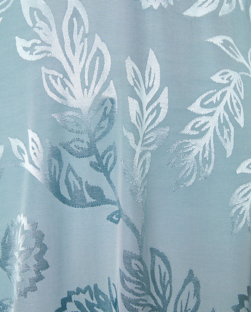 Vestido Midi de Manga com Capa e Jacquard Sabão-5