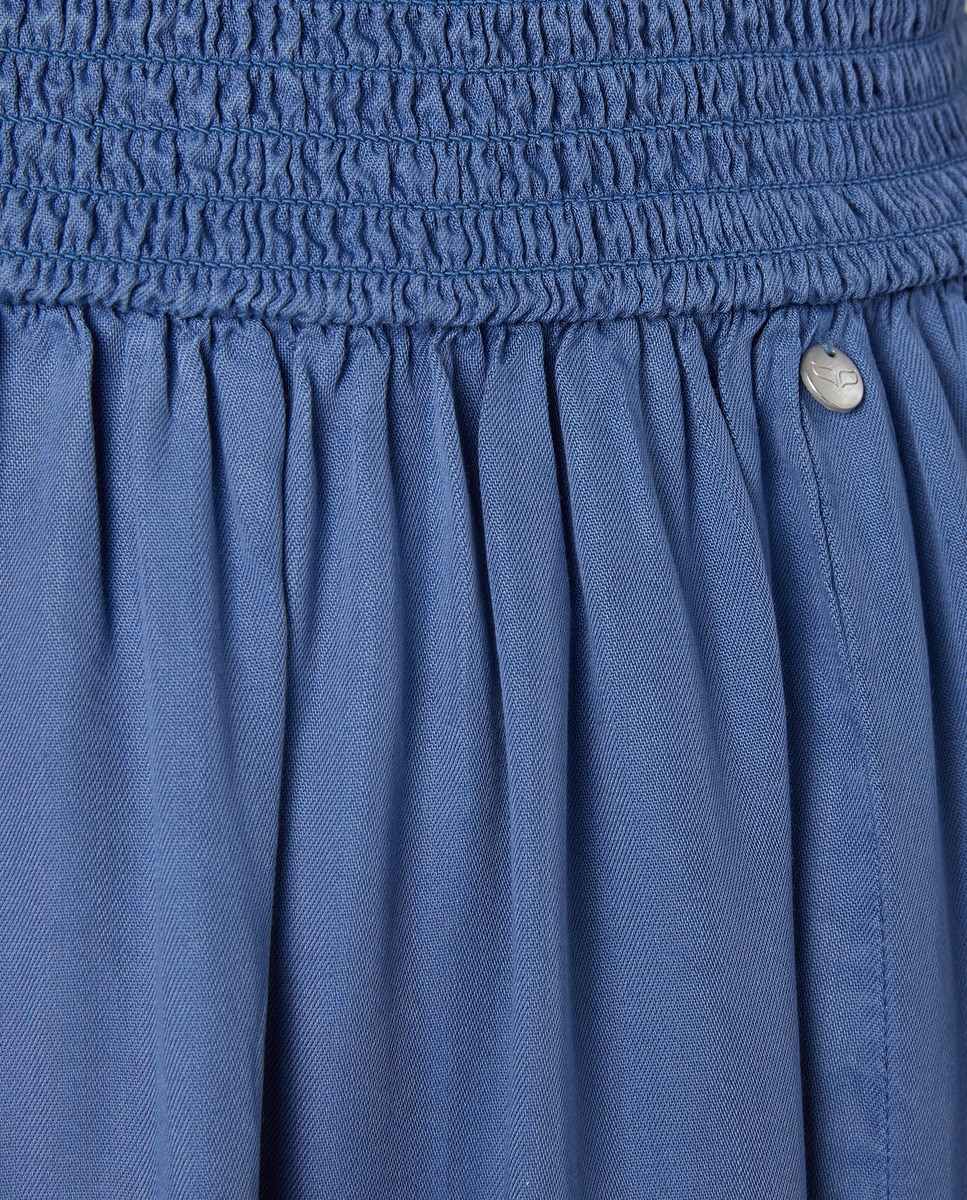 Vestido Liso de Tencel com Elásticos 440 Azulão-5