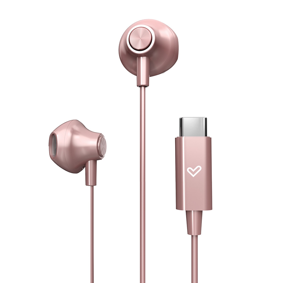 Auriculares de botón con cable Energy Sistem Easypods con micrófono incorporado, usb-c, rosa Rosa-2
