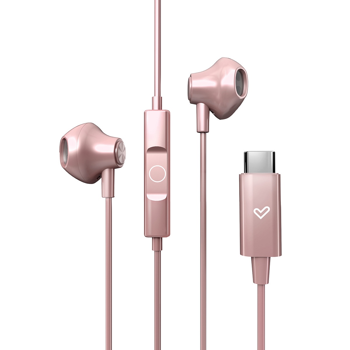Auriculares de botón con cable Energy Sistem Easypods con micrófono incorporado, usb-c, rosa Rosa-3