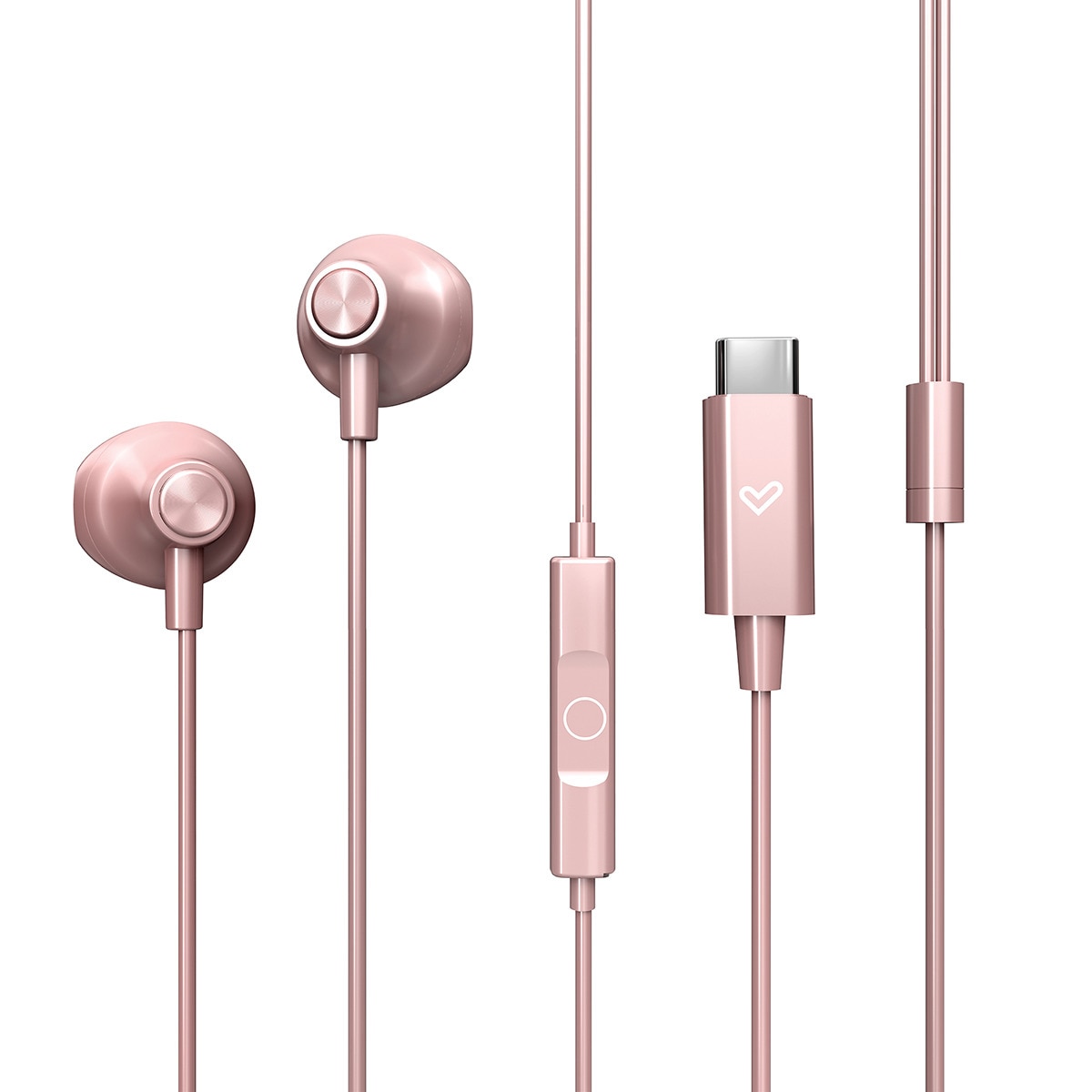 Auriculares de botón con cable Energy Sistem Easypods con micrófono incorporado, usb-c, rosa Rosa-1