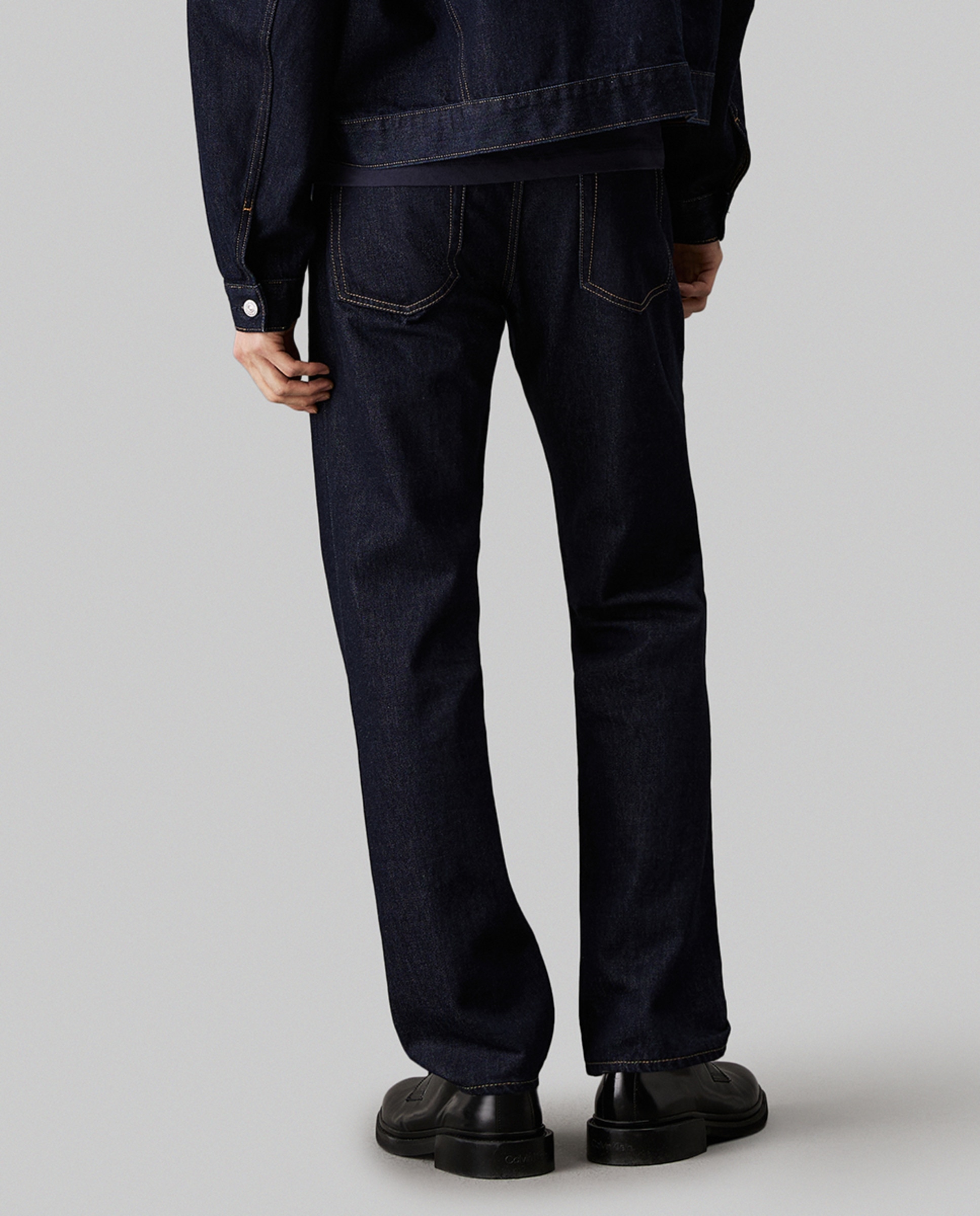 Jeans Straight Fit de Cintura Baixa Azul-3