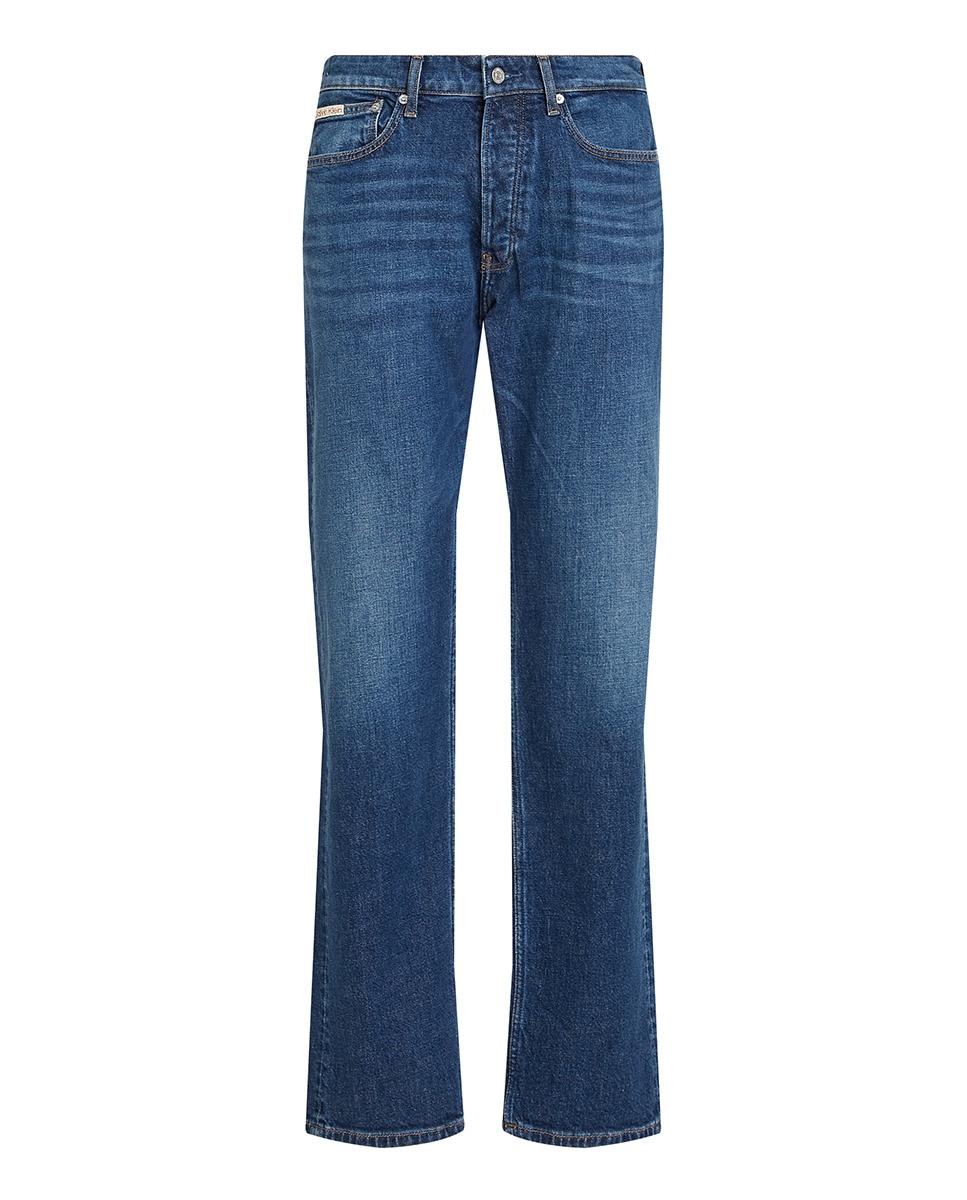 Jeans Straight Fit de Cintura Baixa Azul-4