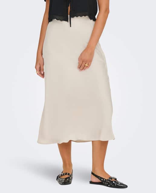 Imagen 0 de Falda midi satinada