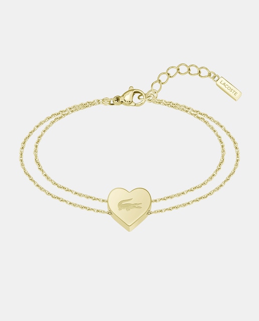 Imagen 0 de Pulsera Love My Croc de acero dorado con corazón