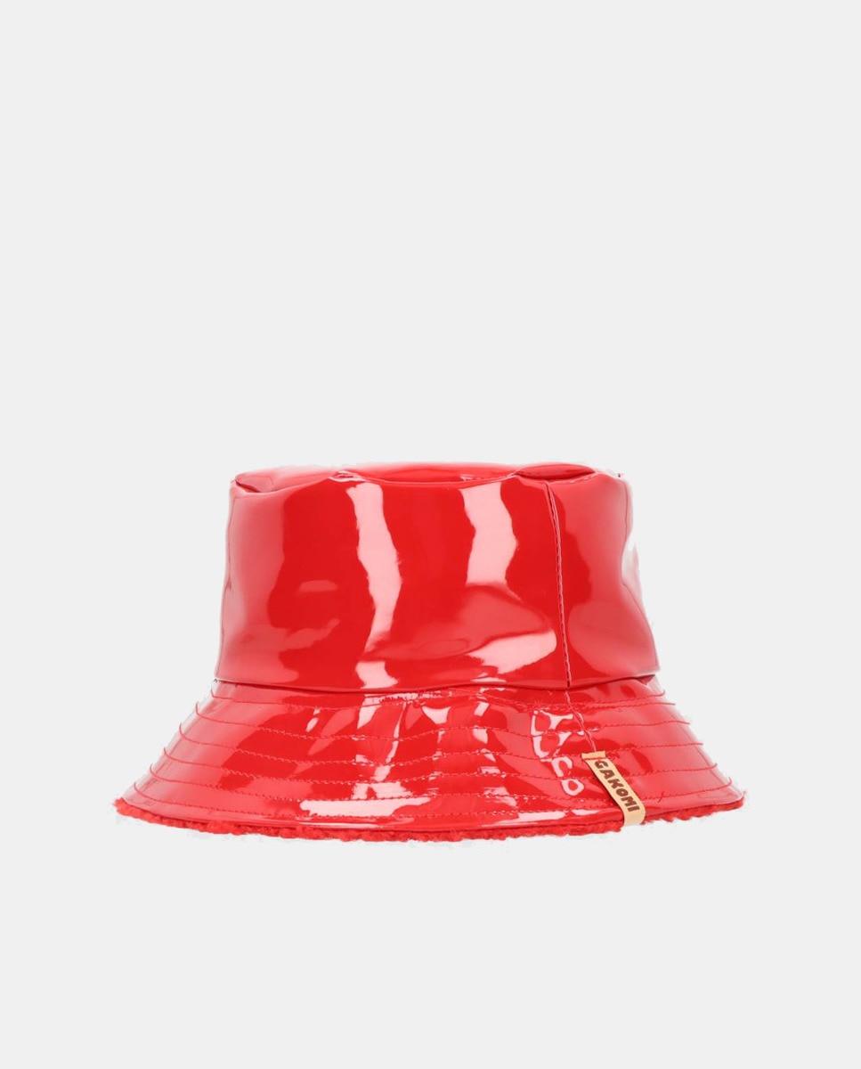 Chapéu com Verniz e Aba S Tricolor Vermelho-2