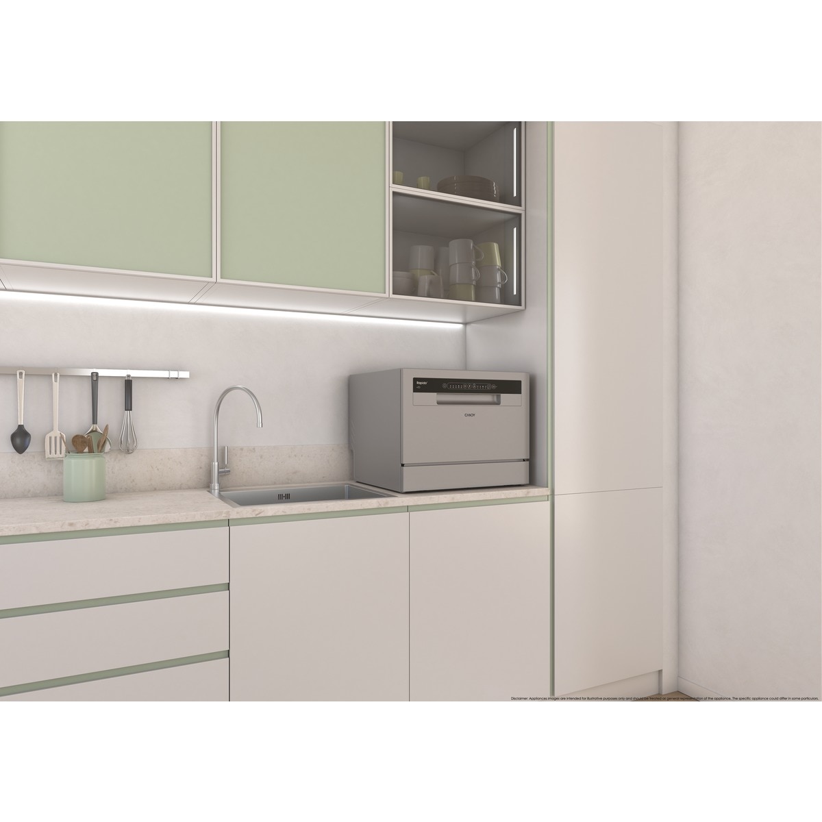 Lavavajillas compacto Candy 6 servicios, 45 cm -CP 6E51LS Inox-11
