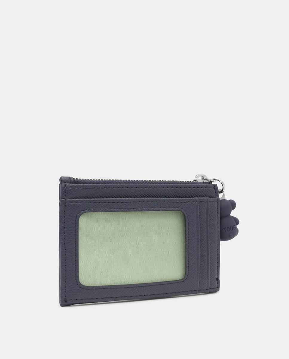 Porta-Moedas e Porta-Cartões com Fecho de Correr Azul-marinho-2
