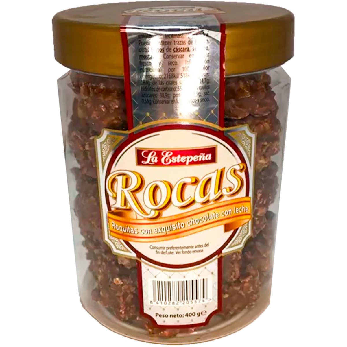 rocas roquitas con exquisito chocolate con leche tarro 400 g