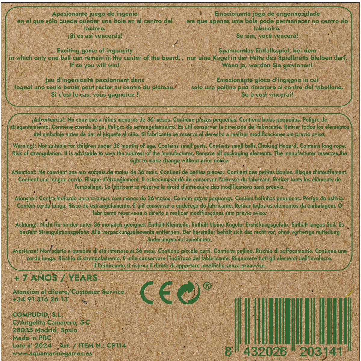 Juego Aquamarine Games solitario bamboo FSC100% 5