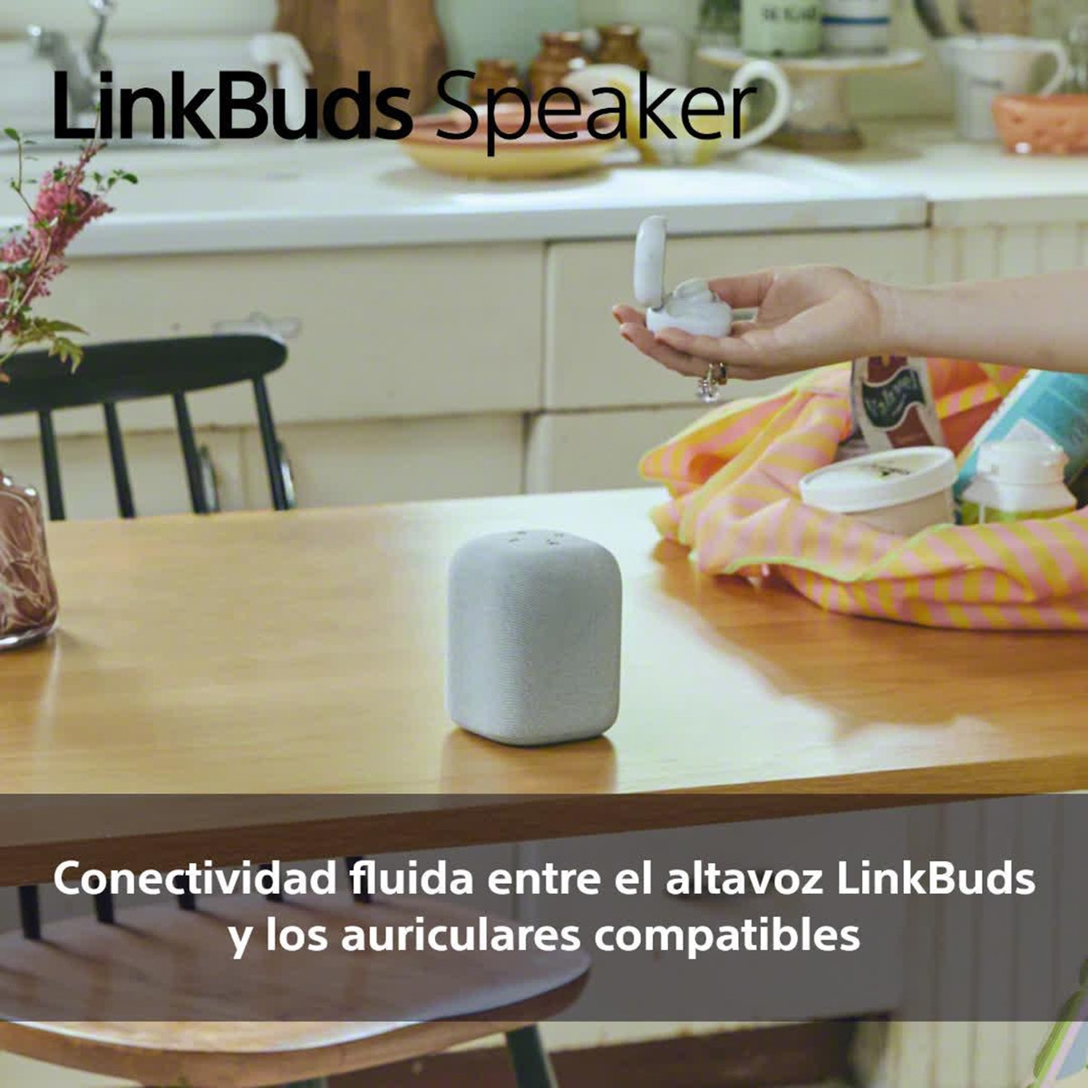 Altavoz portátil inalámbrico Sony LinkBuds, Bluetooth, resistente al agua IPX4, 12h de batería, llamadas nítidas, exteriores, viajes, Negro Negro-6