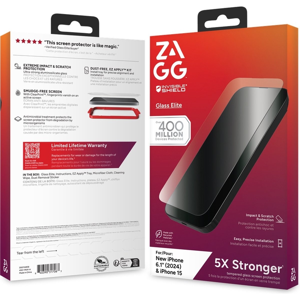 Película de Vidro Zagg InvisibleShield Glass Elite para iPhone 16 - Transparente 3