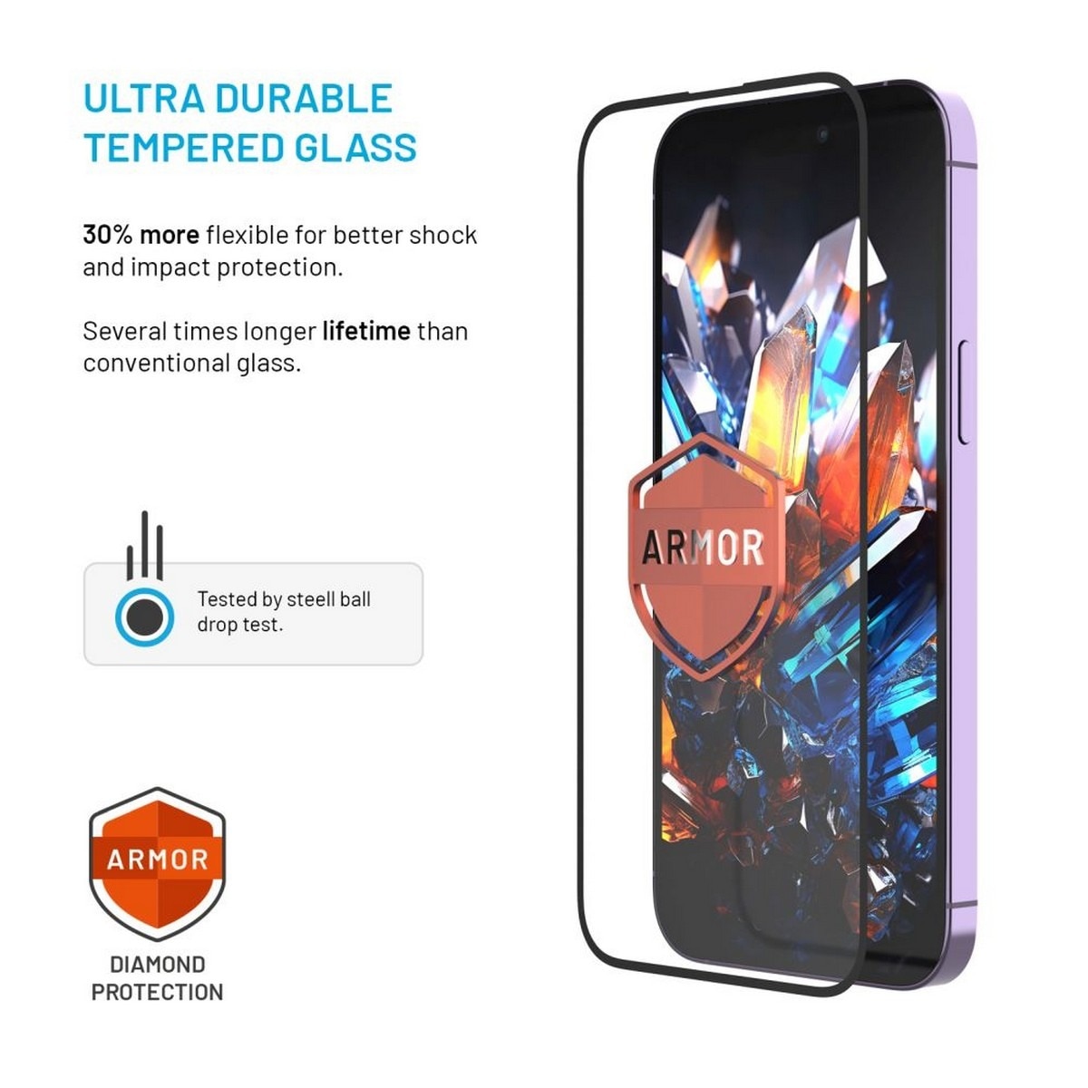Película de Vidro Fixed Armor com Aplicador Anti-Dust para iPhone 16 Pro - Transparente / Preto 3