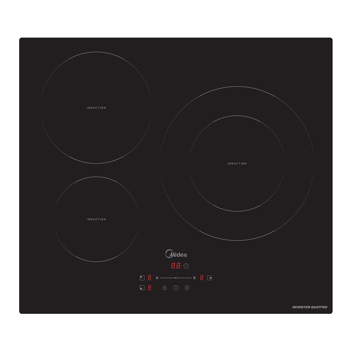 Placa de Indução Midea MIH740T278K0 Tecnologia Inverter, de 3 Zonas e de 59 cm - Preto Preto-1