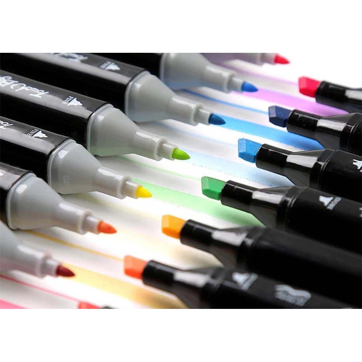 Bolsa canvas 80 rotuladores Professional Markers doble  punta, biselada y fina, tintas base alcohol ARTIST by Alex Bog  multicolor. Multicolor-7